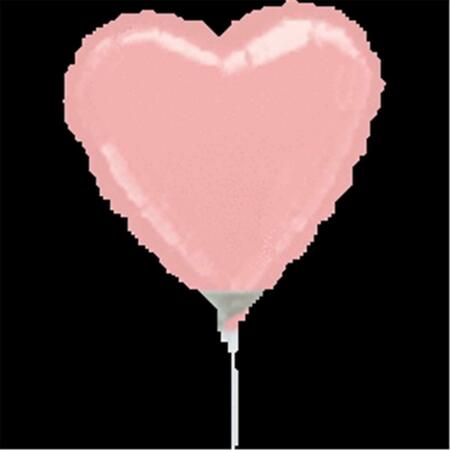 ANAGRAM 9 in. Pastel Pink Heart Flat Foil Balloon 41112